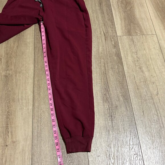 FIGS Zamora Scrub Pants Joggers Size Medium Burgundy Maroon - Picture 8 of 10